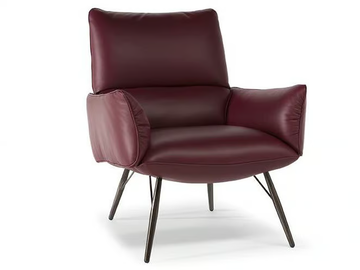 TALIA - Leather armchair with armrests by Natuzzi Italia - view 2